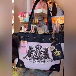 🤎🩷New Juicy Couture Classic Scottie Dogs Tote in Chiffon Pink
